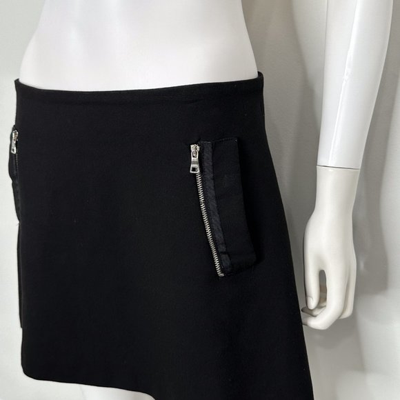 Zara Basic A-Line Mini Skirt Zip Front Pockets in Black Women’s Size M - Picture 3 of 10